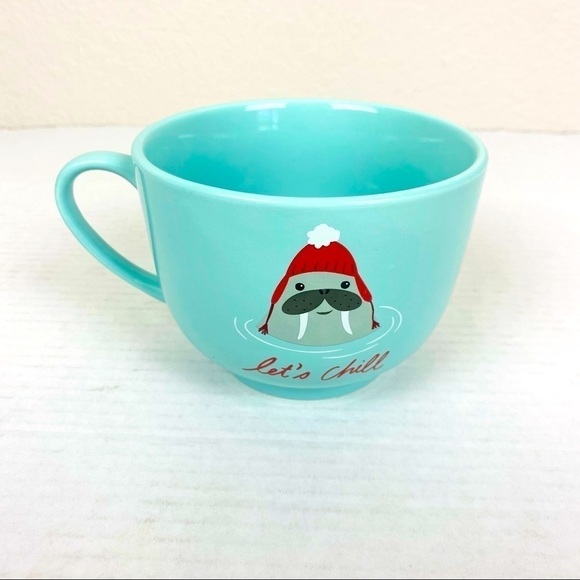 Paper Source Let’s Chill Walrus Coffee Mug 16oz - Picture 2 of 7